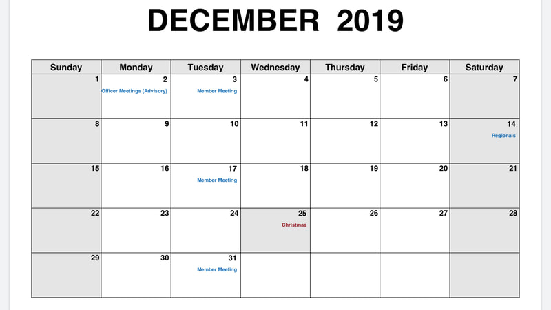 Meetings Calendar - Pathway